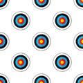 Archery Bull`s Eye Target Seamless Pattern